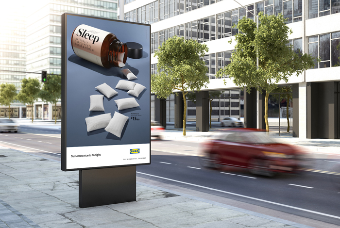 將睡眠床品制成抗衰老產(chǎn)品，宜家平面喊你今晚早點(diǎn)睡